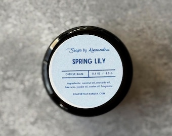 SPRING LILY Cuticle Balm – Moisturizing Nail Care for Dry Cuticles – Handmade Self Care Gift - Mothers Day Gift