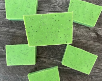 DILL PICKLE - Handmade Cold Process Soap made with Olive Oil and Silk, Kitchen Soap, Exfoliating Soap