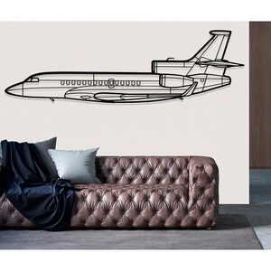 Arte de pared de metal con avión Dassault Falcon 7X, decoración de pared de metal, decoración de pared de avión, arte de pared de avión personalizado, arte de pared de avión, regalos para pilotos