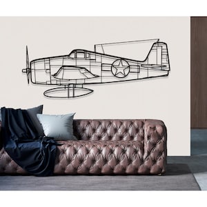Grumman F6F 3 Hellcat Airplane Metal Wall Art, Metal Wall Decor, Airplane Wall Decor, Custom Aircraft Wall Art, Plane Wall Art, Pilot Gifts