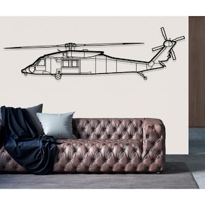 Sikorsky HH 60M Helicopter Metal Wall Art, Metal Wall Decor, Airplane Wall Decor, Custom Aircraft Wall Art, Helicopter Wall Art, Pilot Gifts