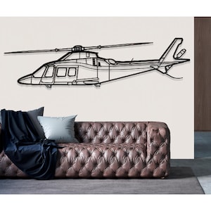 A109S Helicopter Metal Wall Art, Metal Wall Decor, Airplane Wall Decor, Custom Aircraft Wall Art, Helicopter Wall Art,Pilot Gifts,Plane Sign