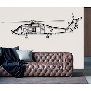 Sikorsky MH 60 Romeo Helicopter Metal Wall Art, Metal Wall Decor, Airplane Wall Decor, Custom Aircraft Wall Art, Helicopter Wall Art, Pilot