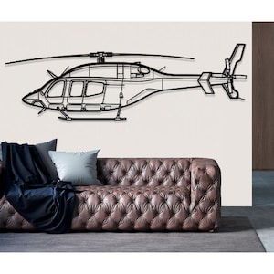 Bell 429 Global Ranger Helicopter Metal Wall Art, Metal Wall Decor, Airplane Wall Decor, Custom Aircraft Wall Art, Helicopter Wall Art,Pilot