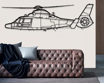 Eurocopter MH 65 Dolphin Helicopter Metal Wall Art, Metal Wall Decor, Airplane Wall Decor, Custom Aircraft Wall Art, Helicopter Wall Art