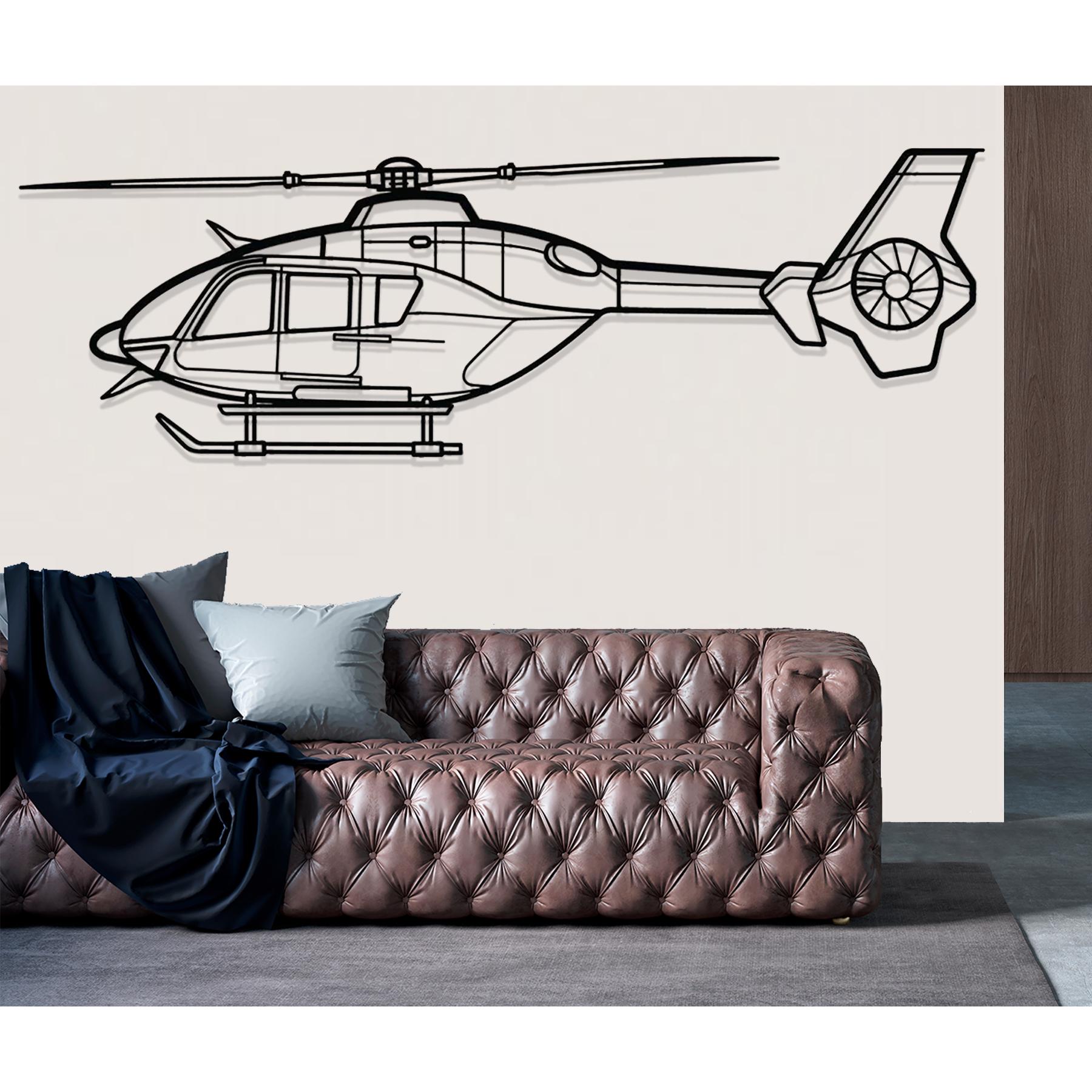 Eurocopter EC135T2 Helicopter Metal Wall Art, Metal Wall Decor, Airplane Wall Decor, Custom Aircraft Wall Art, Helicopter Wall Art, Pilot
