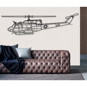 Bell UH 1N Huey Helicopter Metal Wall Art, Metal Wall Decor, Airplane Wall Decor, Custom Aircraft Wall Art, Helicopter Wall Art, Pilot Gifts