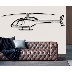 Bell 505 Jet Ranger X Helicopter Metal Wall Art, Metal Wall Decor, Airplane Wall Decor, Custom Aircraft Wall Art, Helicopter Wall Art, Pilot
