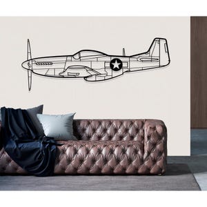 North American P 51 Mustang Airplane Metal Wall Art, Metal Wall Decor, Plane Wall Art, Airplane Wall Decor, Custom Aircraft Wall Art