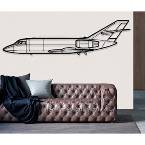 Arte de pared de metal con avión Dassault Falcon 20, decoración de pared de metal, decoración de pared de avión, arte de pared de avión personalizado, arte de pared de avión, regalos para pilotos