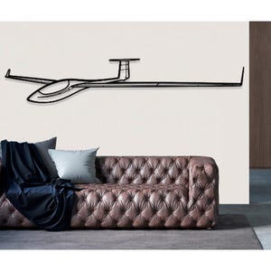 Schleicher ASW 27 vliegtuig metalen muurkunst, metalen muur decor, vliegtuig muur decor, aangepaste vliegtuigen muur kunst, vliegtuig kunst aan de muur, piloot geschenken