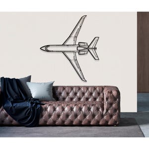 Arte de pared de metal con avión Dassault Falcon 900EX, decoración de pared de metal, decoración de pared de avión, arte de pared de avión personalizado, arte de pared de avión, regalos para pilotos