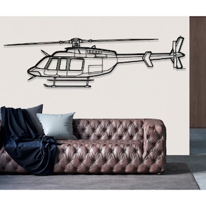 Bell 407GX Helicopter Metal Wall Art, Metal Wall Decor, Airplane Wall Decor, Custom Aircraft Wall Art,Helicopter Wall Art, Pilot Gifts, Sign