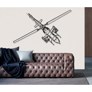 Bell AH 1 Cobra Helicopter Metal Wall Art, Metal Wall Decor, Airplane Wall Decor, Custom Aircraft Wall Art, Helicopter Wall Art, Pilot Gifts