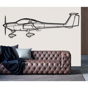 Diamond DA 20 vliegtuig metalen muurkunst, metalen muur decor, vliegtuig muur kunst, vliegtuig muur decor, aangepaste vliegtuigen muur kunst, geschenken piloot, woondecoratie