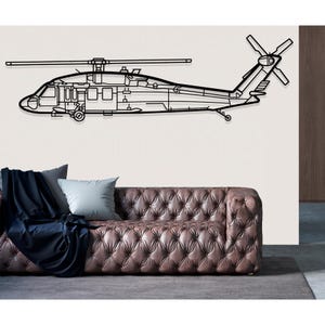 Sikorsky UH 60 Black Hawk Helicopter Metal Wall Art, Metal Wall Decor, Airplane Wall Decor, Custom Aircraft Wall Art, Helicopter Wall Art