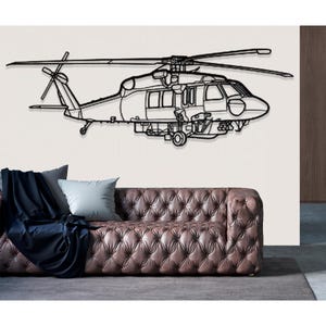Sikorsky S70i Helicopter Metal Wall Art, Metal Wall Decor, Airplane Wall Decor, Custom Aircraft Wall Art, Helicopter Wall Art, Pilot Gifts