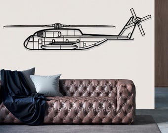 Sikorsky CH 53GS Helicopter Metal Wall Art, Metal Wall Decor, Airplane Wall Decor, Custom Aircraft Wall Art, Helicopter Wall Art,Pilot Gifts