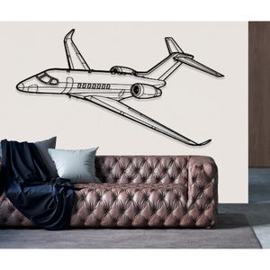 Citation Longitude Airplane Metal Wall Art, Metal Wall Decor, Airplane Wall Decor, Custom Aircraft Wall Art, Plane Wall Art, Pilot Gifts