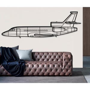 Arte de pared de metal con avión Dassault Falcon 900EX, decoración de pared de metal, decoración de pared de avión, arte de pared de avión personalizado, arte de pared de avión, regalos para pilotos