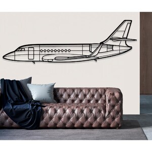 Arte de pared de metal con avión Dassault Falcon 2000LX, decoración de pared de metal, decoración de pared de avión, arte de pared de avión personalizado, arte de pared de avión, regalos para pilotos