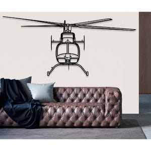 Bell 407 Helicopter Metal Wall Art, Metal Wall Decor, Airplane Wall Decor, Custom Aircraft Wall Art, Helicopter Wall Art, Pilot Gifts, Sign