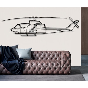 Bell AH 1 Cobra Helicopter Metal Wall Art, Metal Wall Decor, Airplane Wall Decor, Custom Aircraft Wall Art, Helicopter Wall Art, Pilot Gifts