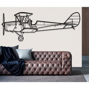 de Havilland Canada DH 82 Tiger Moth Airplane Metal Wall Art, Metal Wall Decor, Airplane Wall Decor, Custom Aircraft Wall Art,Plane Wall Art