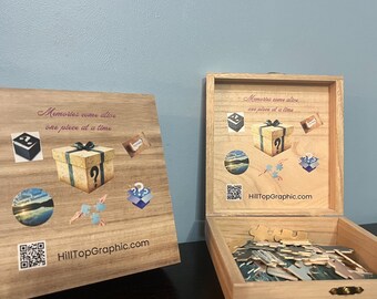 Personalized Photo Jigsaw Puzzle with Wooden Storage Box