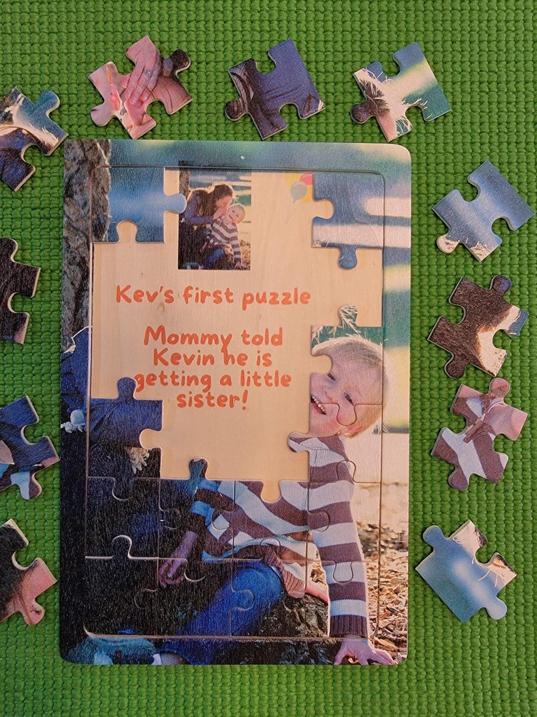 Personalized Photo Puzzle & Optional Text Message 9x6 small - Etsy