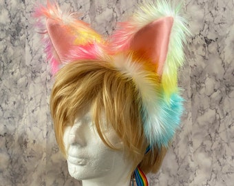 Rainbow Fluffy ears
