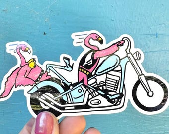 Flamingo Motorcycle Sticker