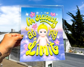 Angel Baby I'm Seriously At My Limit Art Print 8x10' Illustrated Colorful Cute