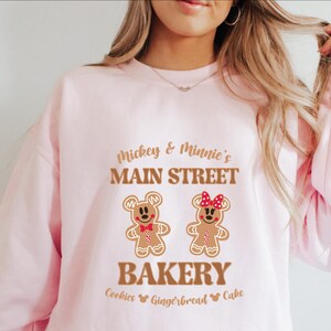 Mickey and Minnie Main Street Bakery Sweatshirt, Mickey Minnie Gingerbread Sweater, Gingerbread Cookies Cakes Sweatshirt, Gingerbread Sweat