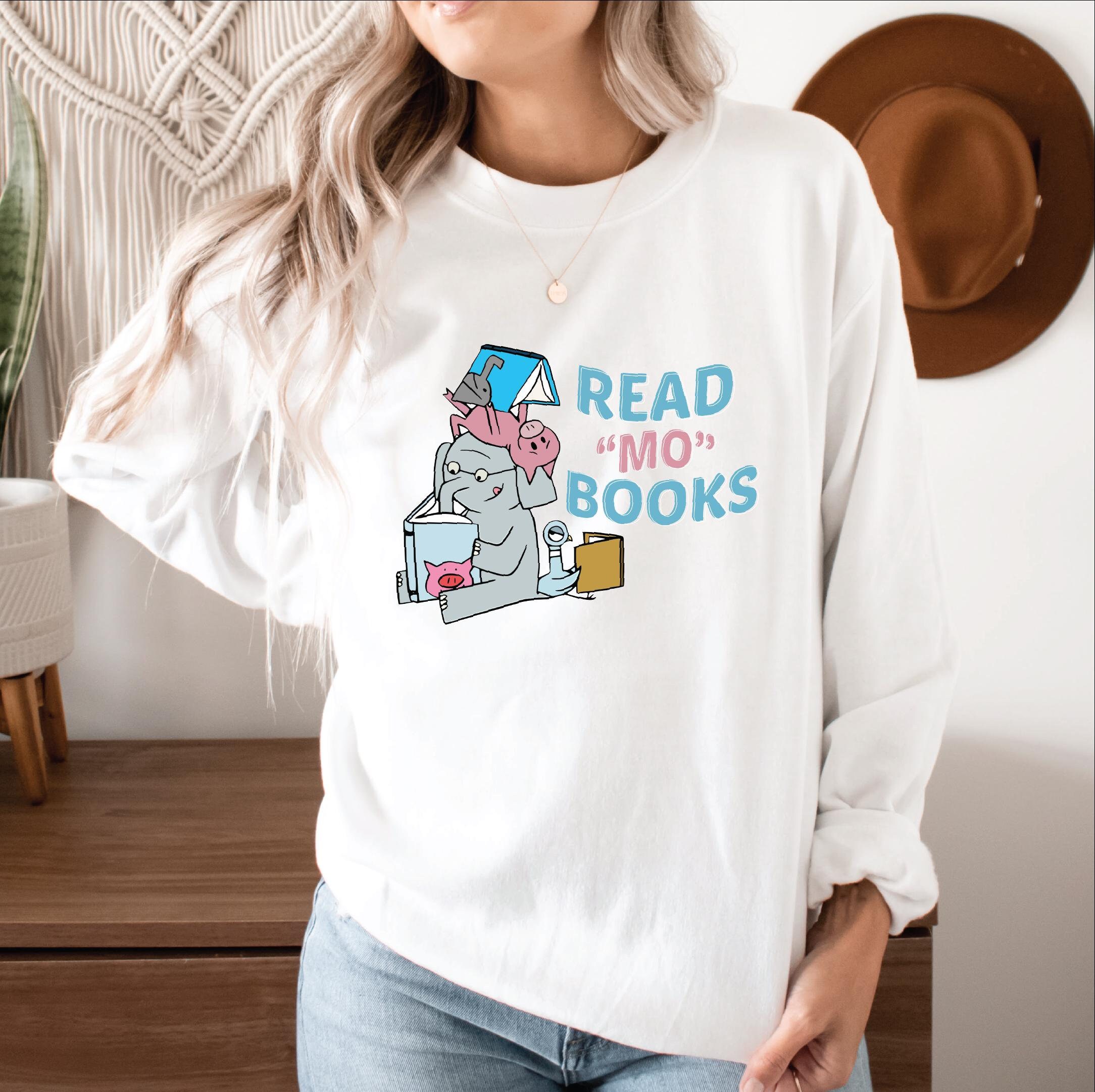 Long Sleeve [Out of Print] Mo Willems / Read with Elephant & Piggie, and The Pigeon Sweatshirt (Pacific Blue) ELEPHANT & PIGGIE Read tote bag — Out of Print