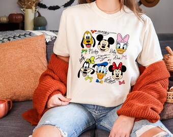 Mickey and Friends Shirt, Disney Character T-Shirt, Cute Cartoon Tee, Minnie and Mickey Mouse Shirt, Donald Duck Goofy Pluto Tee