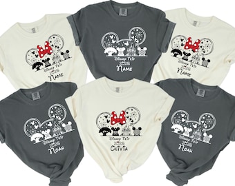 Comfort Colors* Custom Name Disney Family Vacation Matching Shirts, Custom Disney Family Vacation Shirts, Mickey Minnie Trip Shirts Disney