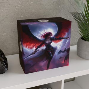 Fantasy Geschenkbox Anpassbarer Kartenveranstalter MTG & DND Aufbewahrung Handmade Andenken Erinnerungskiste | Purpur Himmelfahrt