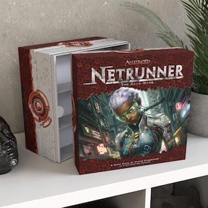 Caja de almacenamiento personalizada para Android Netrunner LCG/Organizador de alta capacidad, con capacidad para 5000 cartas sin funda, accesorio no oficial, color rojo corredor