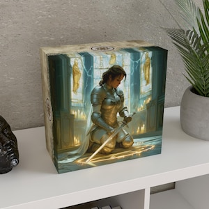 ファンタジーギフトボックス カスタマイズ可能なカードオーガナイザー MTG & DND ストレージ 手作り記念品 メモリーチェスト | Vow of the Light