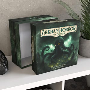 Personalized Arkham Horror LCG Storage Box | High Capacity Card Game Organizer, Holds 5000 Sleeved Cards, Unofficial Accessory