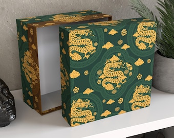 Personalized Chinese Dragon Storage Box | Keepsake Chest, Large Custom Memory Box, Elegant Asian Decor, “Imperial Dragon”