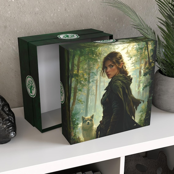Personalized MTG Green Mana Storage Box | Ranger Art, Commander Deck  Organizer, Holds 5000 Cards, "warden of the Wilds" - Etsy