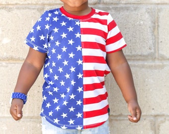 Stars and Stripes T-shirt, Baby Toddler 4th of July shirt, Red White and Blue Clothes, American Flag Shirt, Awesome Kid's Shirt, Patriotic