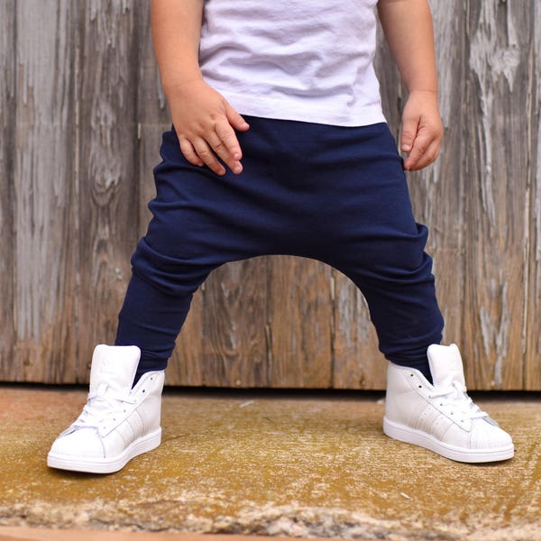 Baby Boy Baby Girl Solid Navy Blue Harem Pants: Etsy kid's fashion, toddler boy toddler girl