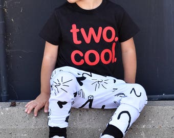 TWO. COOL. Birthday Shirt AND Pants Toddler Baby Boy, Girl, "two cool" 2 year old Birthday Outfit -many colors available - Etsy kids fashion