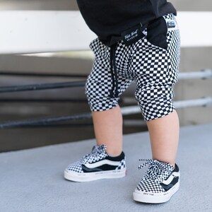 black and white checkered joggers