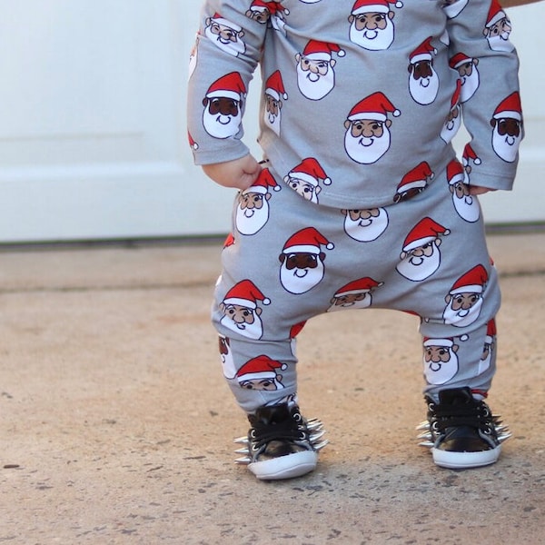 Worldwide Santa, Santa Claus Harem Pants ONLY, Toddler Santa Pants, Baby Christmas Pants, Baby Santa Claus, Multi-racial Santa, Black Santa