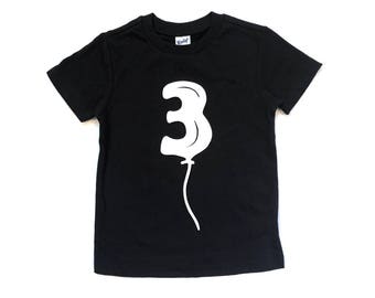 I'm 3! Toddler Boy, Girl, 3rd Birthday shirt- number 3 balloon t-shirt, third Birthday, Etsy kid's fashion, birthday gift, cool kid's shirt