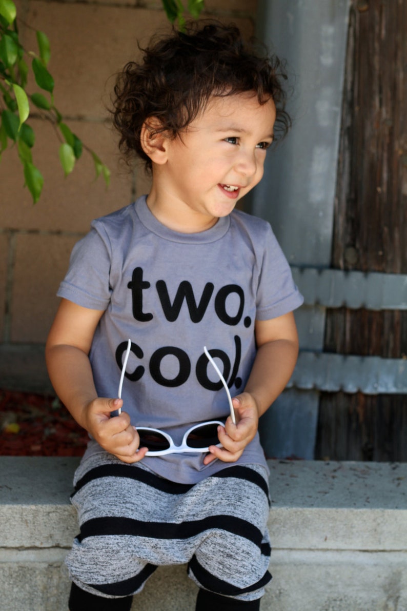 TWO. COOL. Toddler Baby Boy, Girl, 'two cool' 2 year old Birthday shirt - Grey Red Fuchsia Olive Black - Etsy kid's fashion, clothes 2nd 